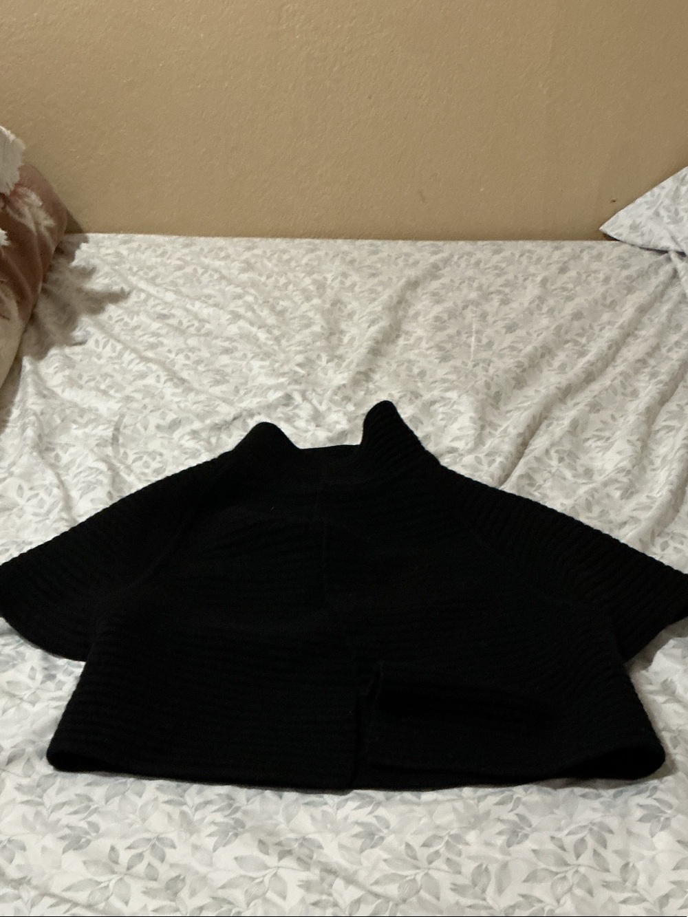 Talbots Black Ribbed Open-Front Cardigan